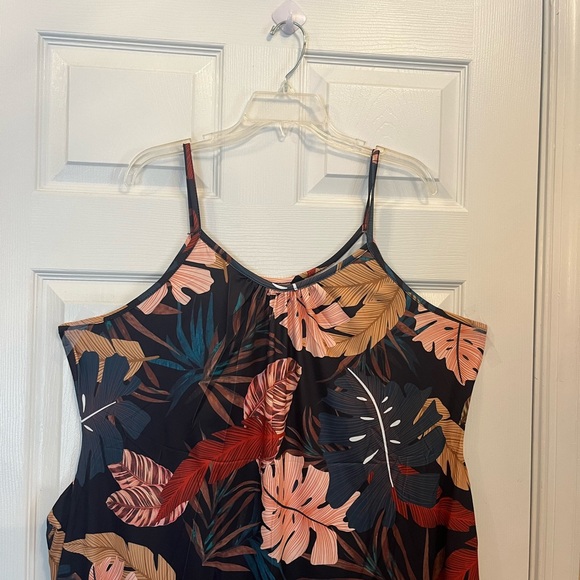 Women's Plus Size Tropical Leaf Print Slingback Pocket Holiday Summer Dress 22W - Picture 11 of 12